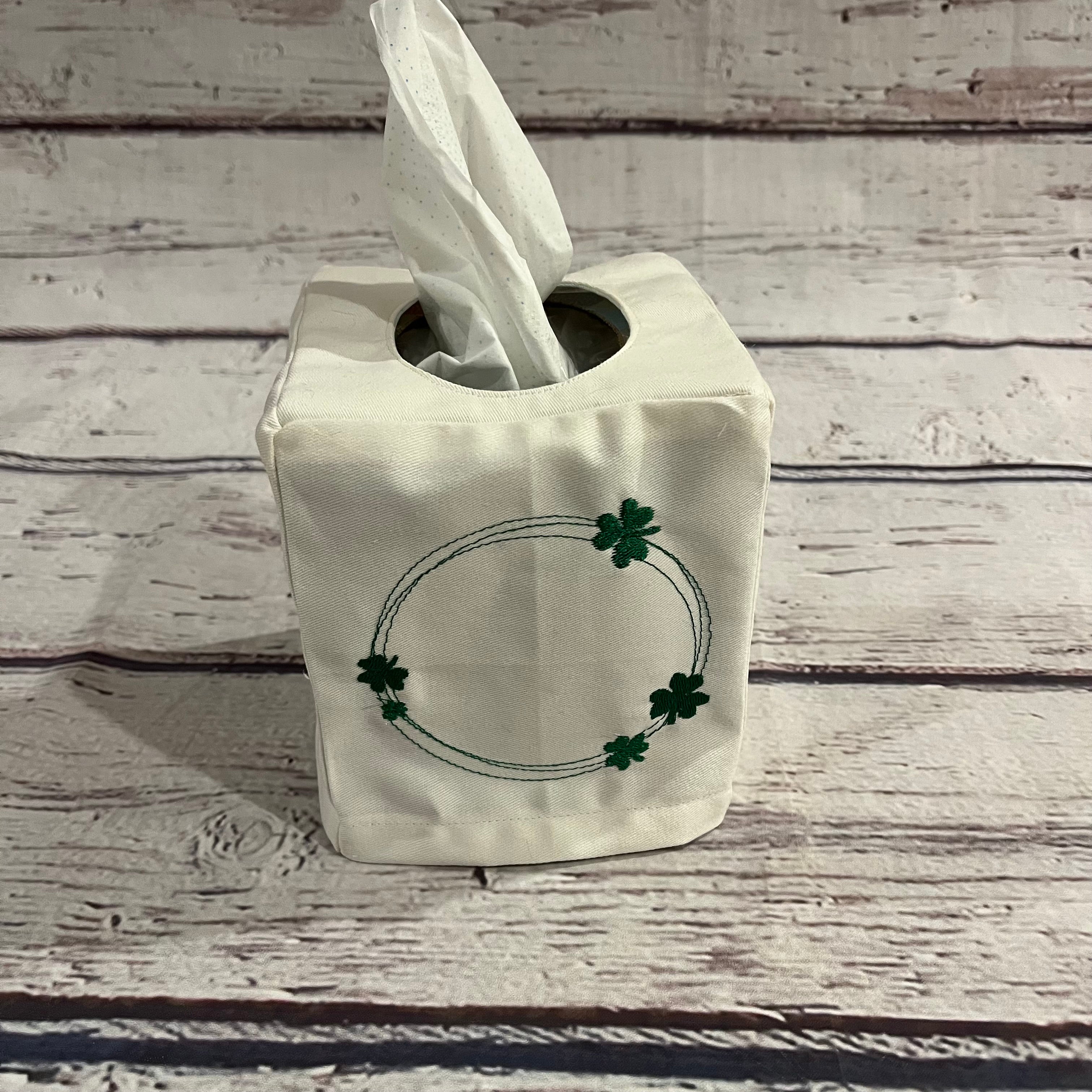 Tissue Box Cover - St. Patrick's Day Clover